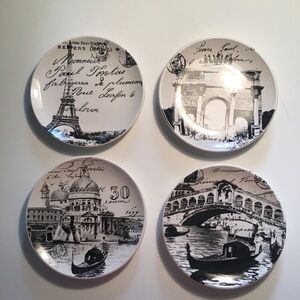 Vintage Certified International  Grand Tour Set Of 4 Canape Plates